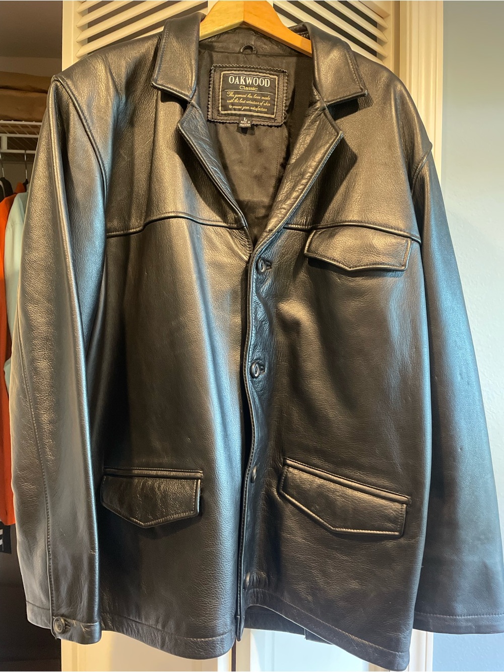Men's Black Leather Jacket - Great Heavy Quality, Gorgeous, Lined… SEXY!  Sz L